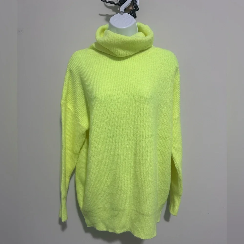 Dreamers Neon Yellow Turtleneck Sweater - Picture 2 of 8
